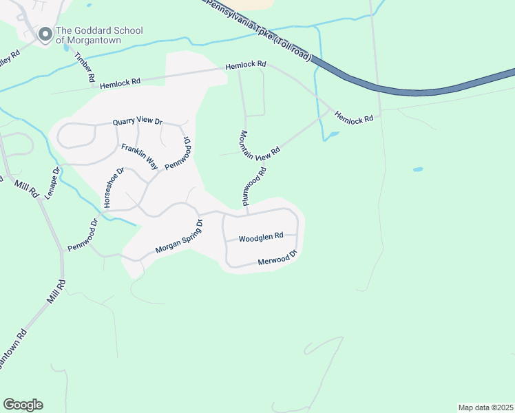 map of restaurants, bars, coffee shops, grocery stores, and more near 277 Merwood Drive in Morgantown