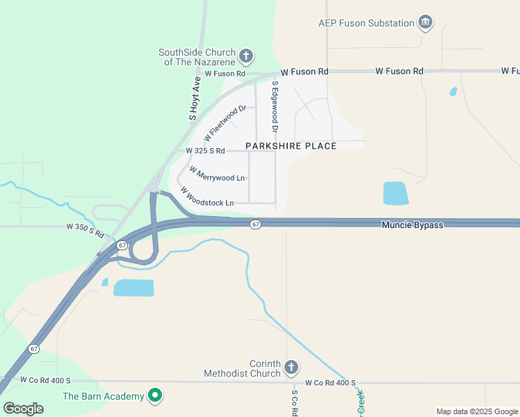map of restaurants, bars, coffee shops, grocery stores, and more near 3305 West Woodstock Lane in Muncie