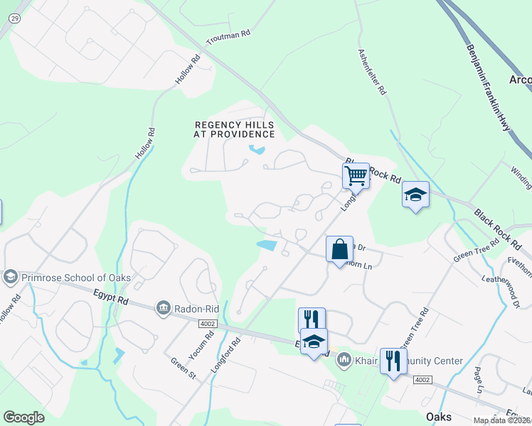 map of restaurants, bars, coffee shops, grocery stores, and more near 606 Hamilton Street in Collegeville