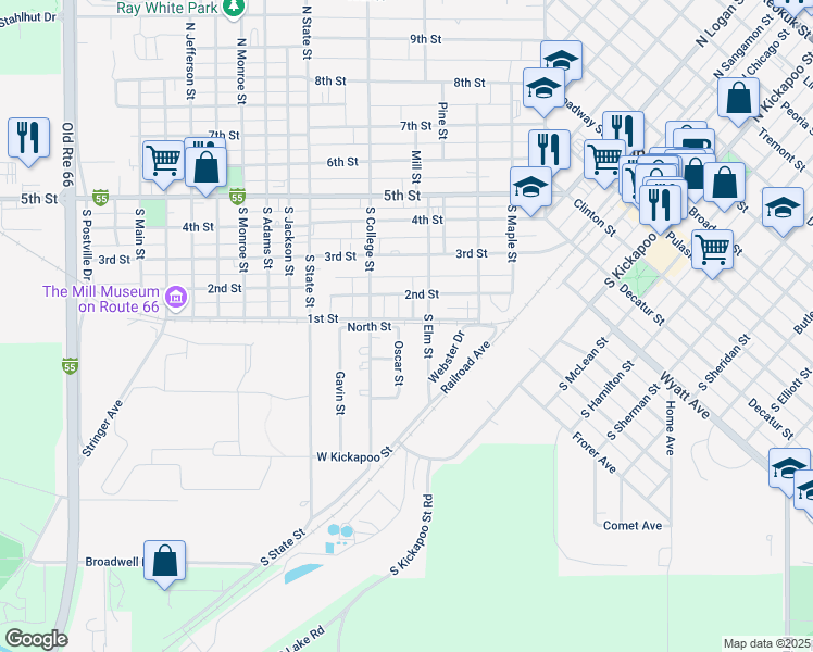 map of restaurants, bars, coffee shops, grocery stores, and more near 410 1st St in Lincoln