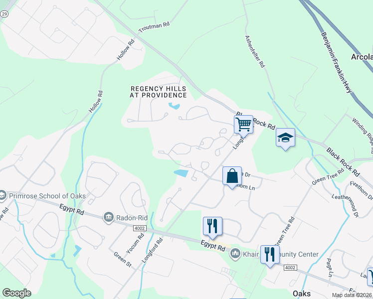 map of restaurants, bars, coffee shops, grocery stores, and more near 606 Hamilton Street in Collegeville