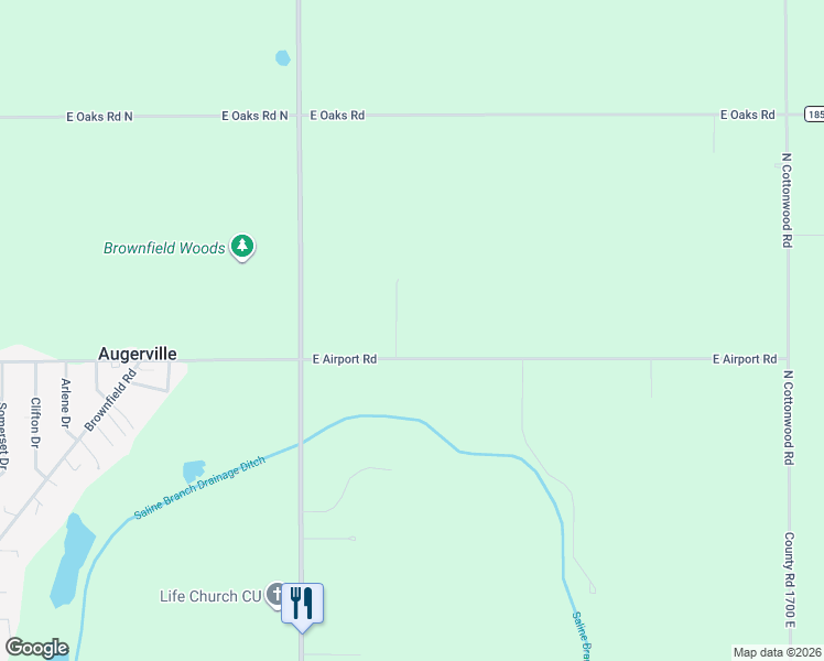 map of restaurants, bars, coffee shops, grocery stores, and more near 2808 Brickhouses Road in Urbana