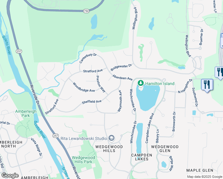 map of restaurants, bars, coffee shops, grocery stores, and more near 5026 Sheffield Avenue in Powell