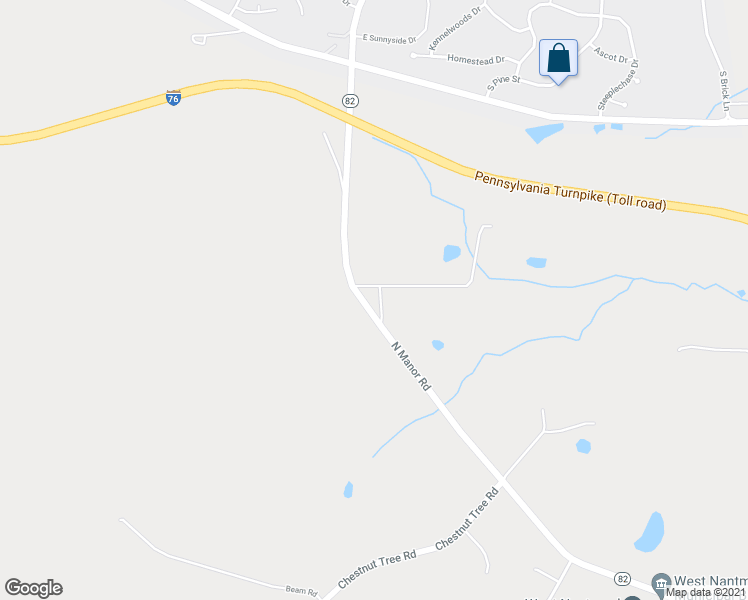 map of restaurants, bars, coffee shops, grocery stores, and more near 346 North Manor Road in Elverson