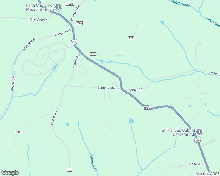 map of restaurants, bars, coffee shops, grocery stores, and more near 52500 Buena Vista Drive in Saint Clairsville
