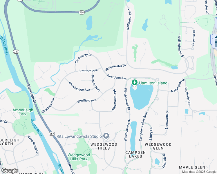 map of restaurants, bars, coffee shops, grocery stores, and more near 5026 Sheffield Avenue in Powell
