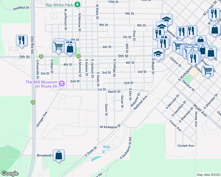 map of restaurants, bars, coffee shops, grocery stores, and more near 410 1st St in Lincoln