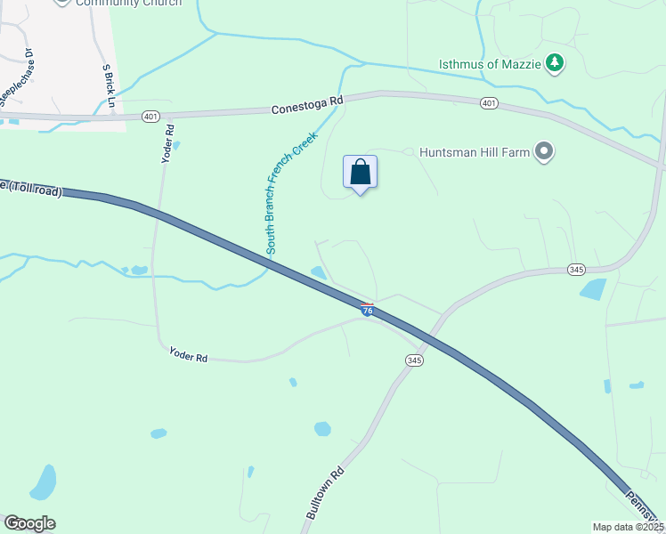 map of restaurants, bars, coffee shops, grocery stores, and more near 626 Bulltown Road in Elverson