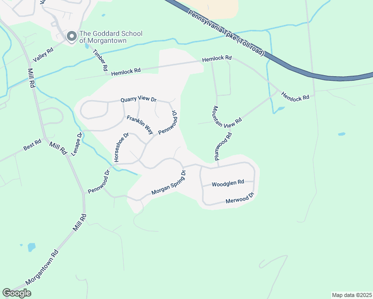 map of restaurants, bars, coffee shops, grocery stores, and more near 9 Lincoln Court in Morgantown