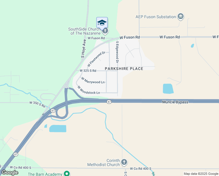 map of restaurants, bars, coffee shops, grocery stores, and more near 3305 West Woodstock Lane in Muncie
