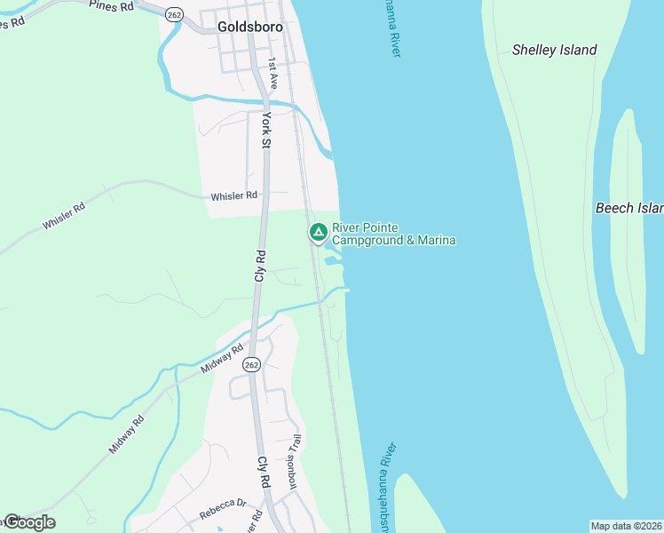 map of restaurants, bars, coffee shops, grocery stores, and more near 360 Water Street in Goldsboro