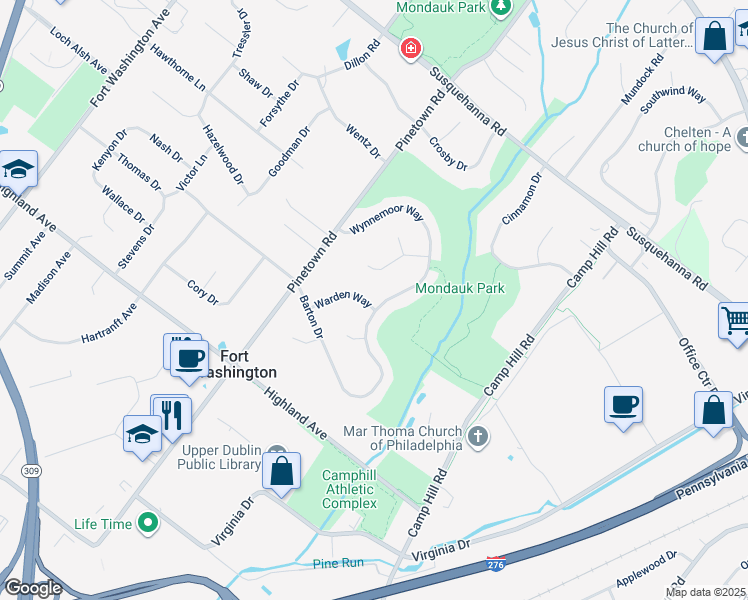 map of restaurants, bars, coffee shops, grocery stores, and more near 1414 Wynnemoor Way in Fort Washington