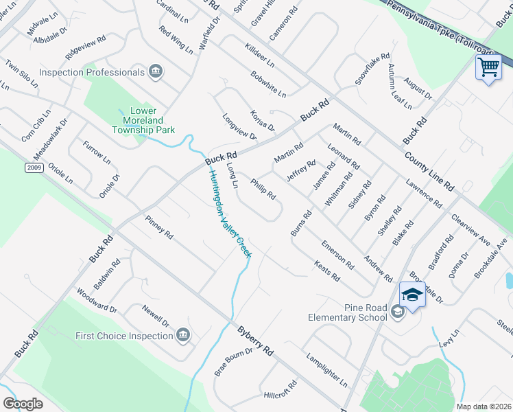 map of restaurants, bars, coffee shops, grocery stores, and more near 547 Long Lane in Montgomery County