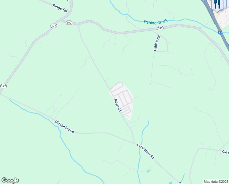 map of restaurants, bars, coffee shops, grocery stores, and more near 300 Ridge Road in York County