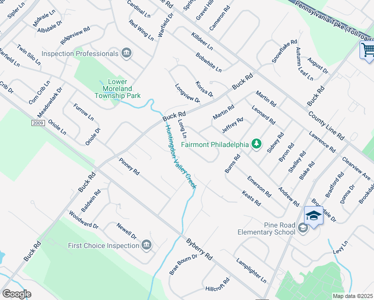 map of restaurants, bars, coffee shops, grocery stores, and more near 538 Long Lane in Montgomery County