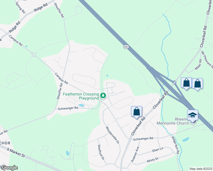 map of restaurants, bars, coffee shops, grocery stores, and more near 101 Mandarin Lane in Elizabethtown