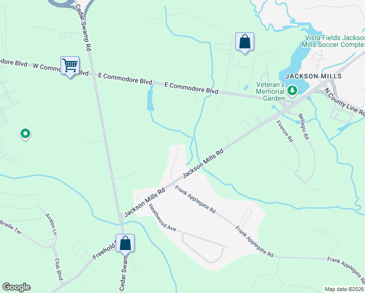 map of restaurants, bars, coffee shops, grocery stores, and more near 8 Pamela Court in Jackson Township