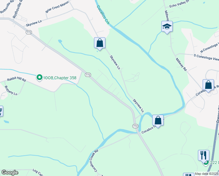 map of restaurants, bars, coffee shops, grocery stores, and more near 41 Coral Dr in Lititz
