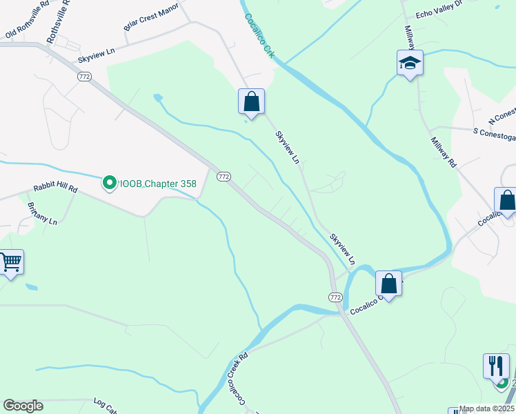 map of restaurants, bars, coffee shops, grocery stores, and more near 1519 East Newport Road in Lititz