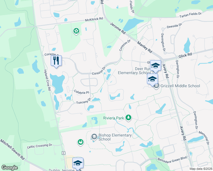 map of restaurants, bars, coffee shops, grocery stores, and more near 8879 Vineyard Haven Drive in Dublin