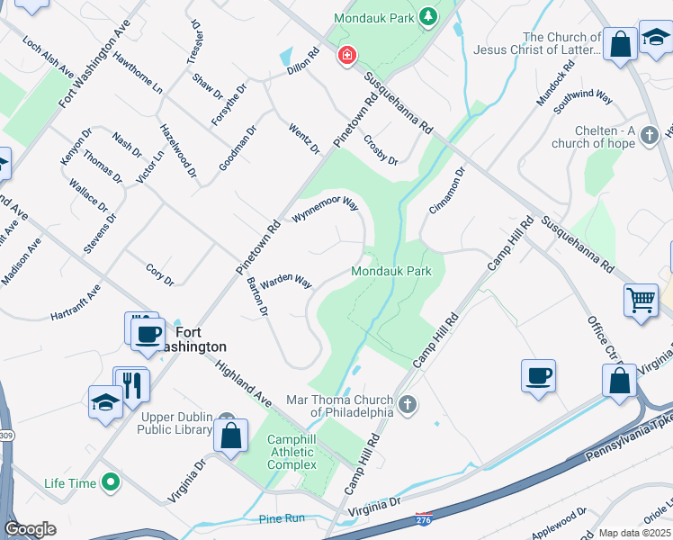 map of restaurants, bars, coffee shops, grocery stores, and more near 1426 Wynnemoor Way in Fort Washington