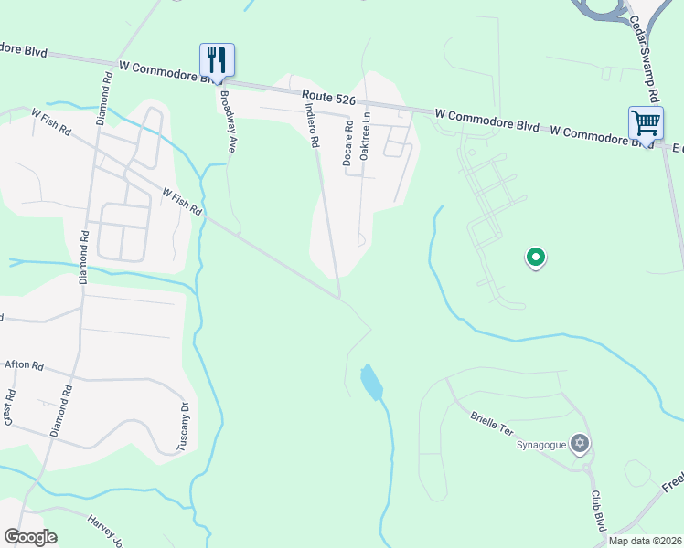 map of restaurants, bars, coffee shops, grocery stores, and more near 516 Indiero Road in Jackson Township
