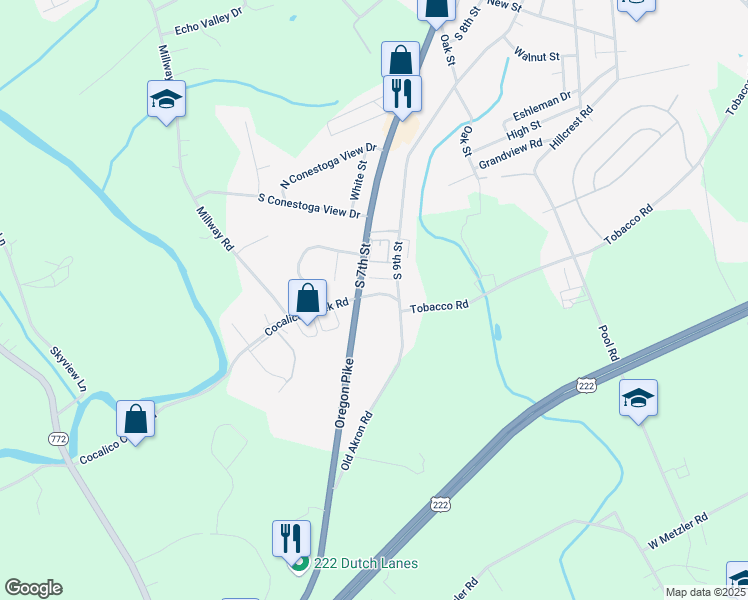 map of restaurants, bars, coffee shops, grocery stores, and more near 2 Lauber Road in Akron