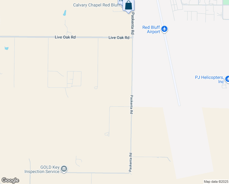 map of restaurants, bars, coffee shops, grocery stores, and more near 12055 Paskenta Road in Red Bluff