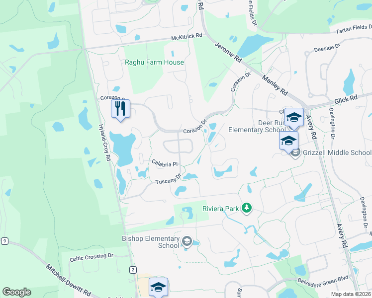 map of restaurants, bars, coffee shops, grocery stores, and more near 9003 Mediterra Place in Dublin