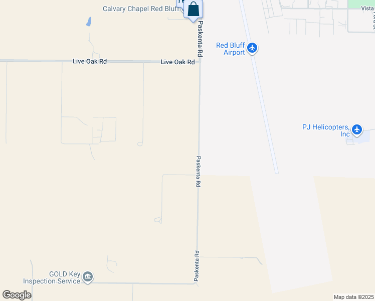 map of restaurants, bars, coffee shops, grocery stores, and more near 12055 Paskenta Road in Red Bluff