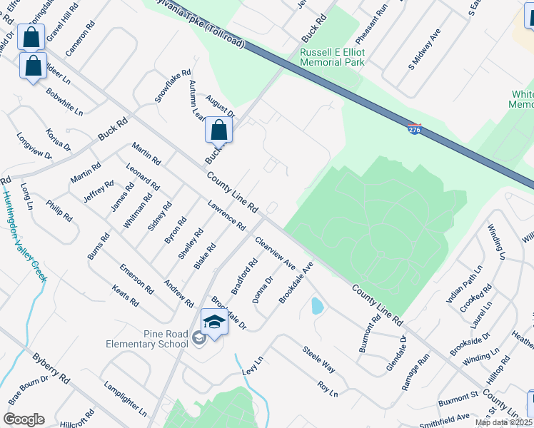 map of restaurants, bars, coffee shops, grocery stores, and more near 1 Ella Circle in Bucks County