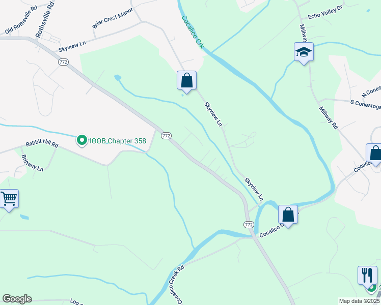 map of restaurants, bars, coffee shops, grocery stores, and more near 1515 East Newport Road in Lititz