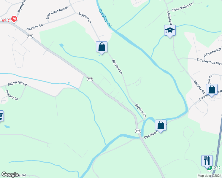 map of restaurants, bars, coffee shops, grocery stores, and more near 14 Sylvia Drive in Lititz