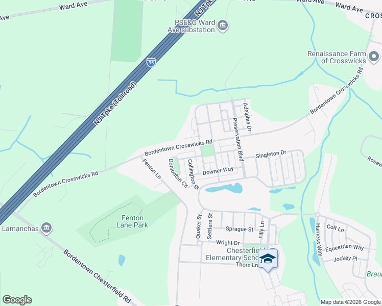 map of restaurants, bars, coffee shops, grocery stores, and more near 24 Pemberton Lane in Burlington County