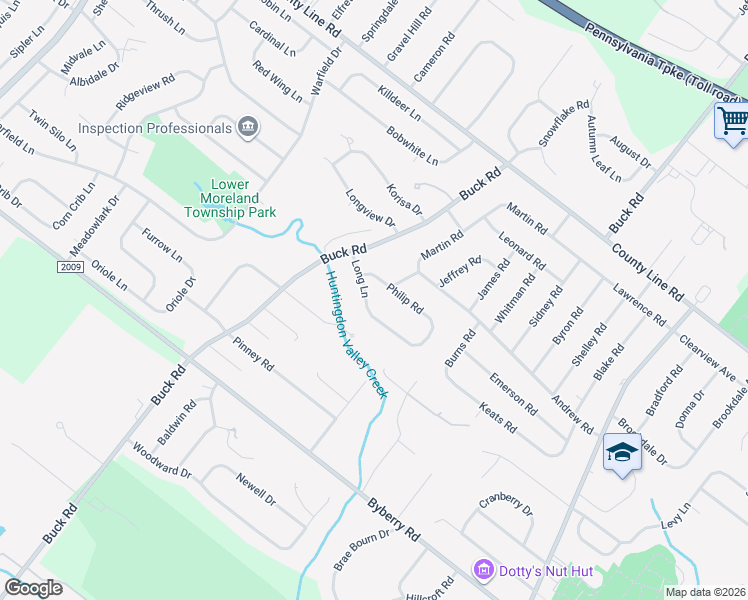 map of restaurants, bars, coffee shops, grocery stores, and more near 547 Long Lane in Montgomery County