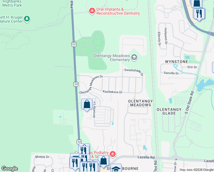 map of restaurants, bars, coffee shops, grocery stores, and more near 8813 Juneberry Road in Lewis Center