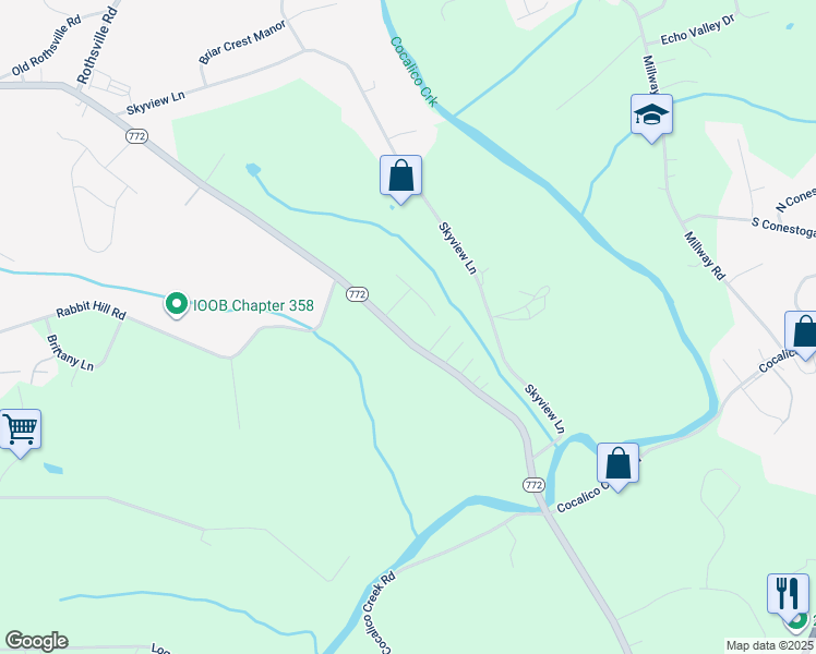 map of restaurants, bars, coffee shops, grocery stores, and more near 1515 East Newport Road in Lititz