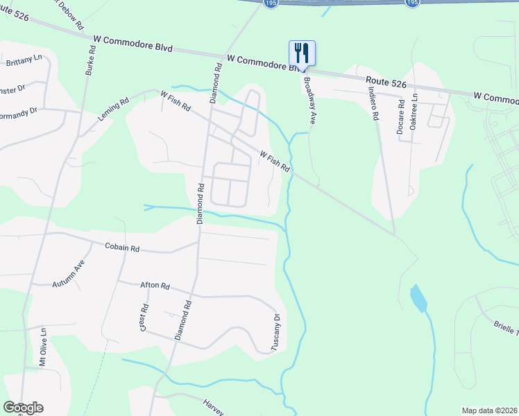 map of restaurants, bars, coffee shops, grocery stores, and more near 520 Deer Creek Court in Jackson Township