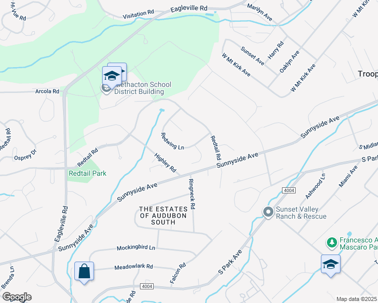 map of restaurants, bars, coffee shops, grocery stores, and more near 4032 Redwing Lane in Eagleville