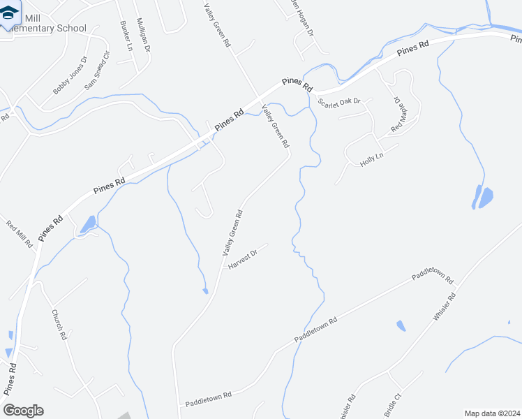 map of restaurants, bars, coffee shops, grocery stores, and more near 1690 Valley Green Road in Goldsboro
