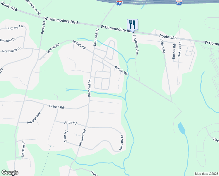 map of restaurants, bars, coffee shops, grocery stores, and more near 520 Deer Creek Court in Jackson Township