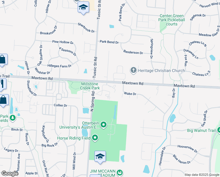 map of restaurants, bars, coffee shops, grocery stores, and more near 865 Maxtown Road in Westerville