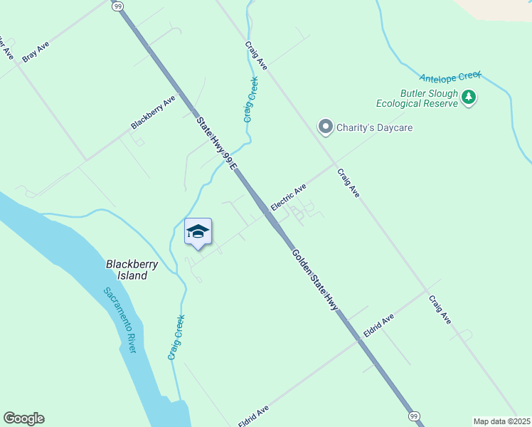 map of restaurants, bars, coffee shops, grocery stores, and more near Highway 99 East in Tehama County