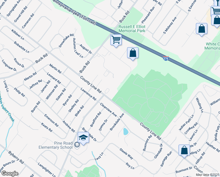 map of restaurants, bars, coffee shops, grocery stores, and more near 9 Ella Circle in Bucks County