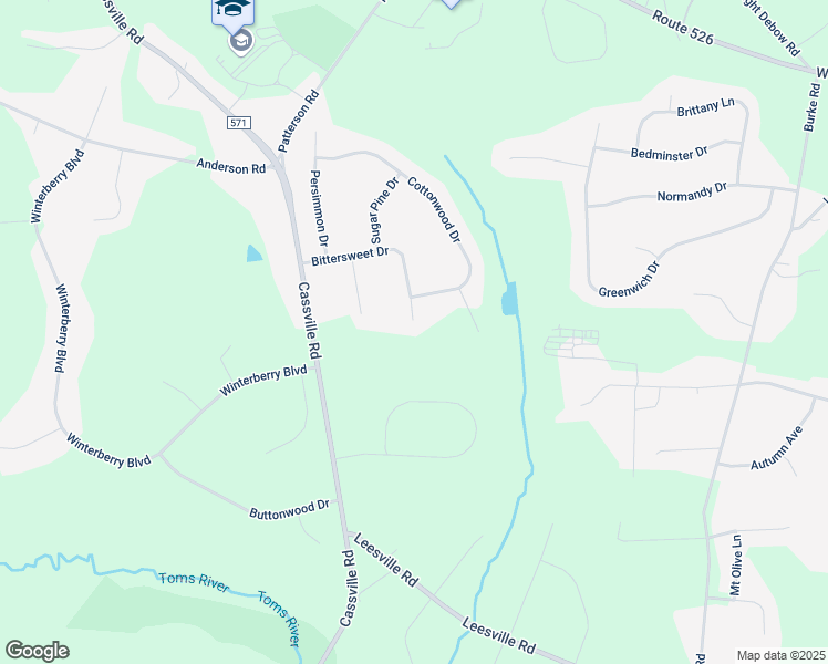 map of restaurants, bars, coffee shops, grocery stores, and more near 24 Bittersweet Drive in Jackson Township