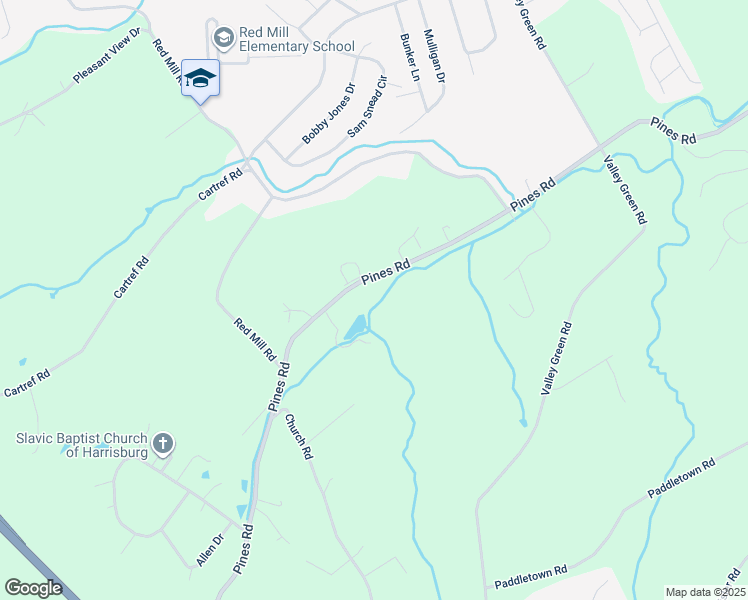 map of restaurants, bars, coffee shops, grocery stores, and more near 1120 Pines Road in Goldsboro