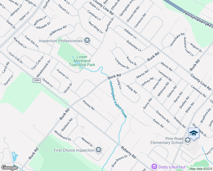 map of restaurants, bars, coffee shops, grocery stores, and more near 629 Raikes Road in Montgomery County