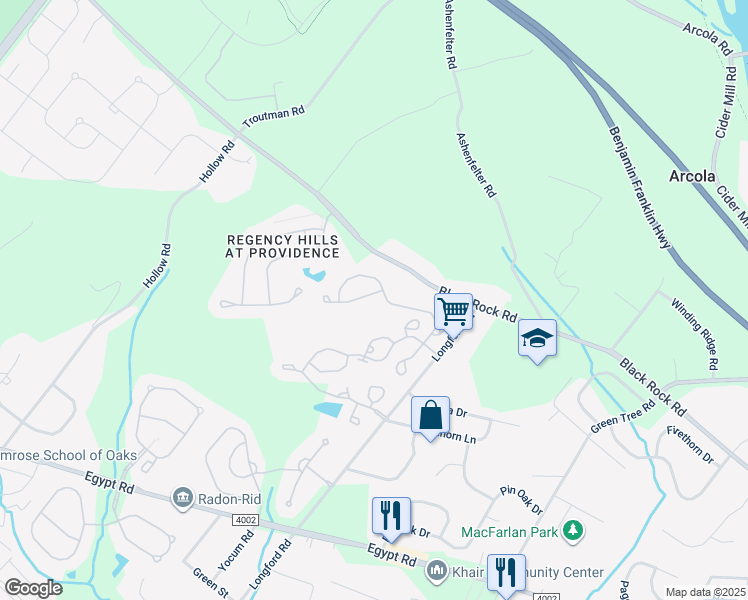 map of restaurants, bars, coffee shops, grocery stores, and more near 504 Quincy St in Collegeville