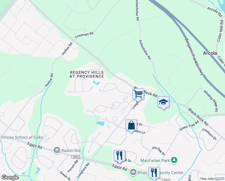 map of restaurants, bars, coffee shops, grocery stores, and more near 506 Quincy Street in Collegeville