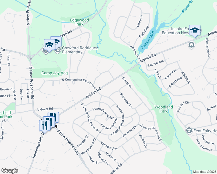 map of restaurants, bars, coffee shops, grocery stores, and more near 5 Hemlock Court in Jackson Township